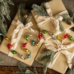 Retro Christmas Multicolor Glass Beaded Garland