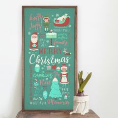 Retro Christmas Words Wall Art