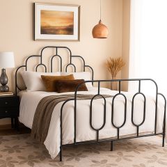 Retro Curves Sable Metal Bed Frame