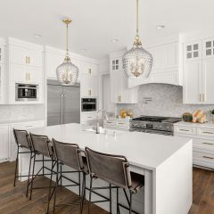 Retro Glass 3 Bulb Hanging Pendant Light In Modern Brushed Gold