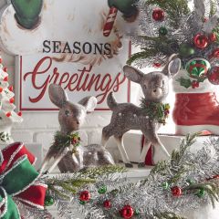 Retro Inspired Deer Figurine Set of 2