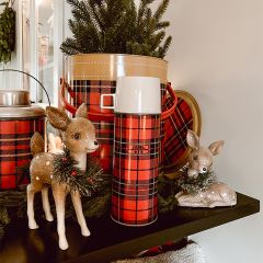 Retro Inspired Deer With Wreath