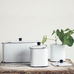 Retro Metal Container With Lid Set of 3