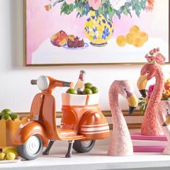 Retro Orange Scooter Planter