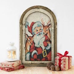 Retro Santa Arched Holiday Wall Decor