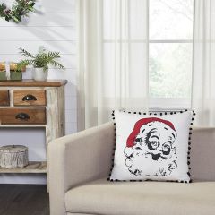 Retro Santa Reversible Check Accent Pillow
