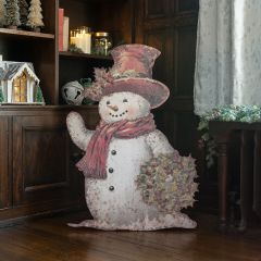 Retro Snowman with Holly Metal Dummy Board
