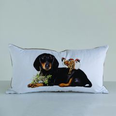 Reversible Dachshund Lumbar Pillow