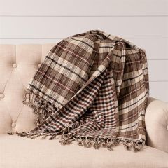 Reversible Farmhouse Plaid Throw Blanket