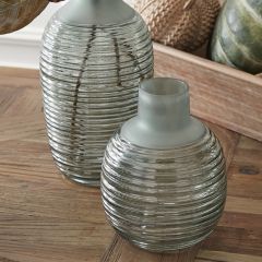 Ribbed Bottleneck Vase Set of 2