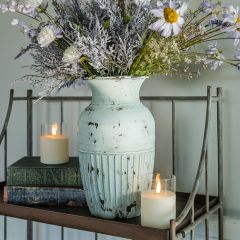 Ribbed Metal Cottage Vase