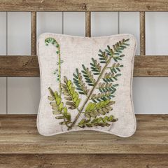 Ribbon Art Fern Branch Throw Pillow