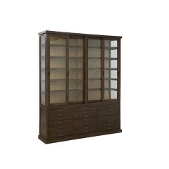 Rich Pine Double Display Cabinet