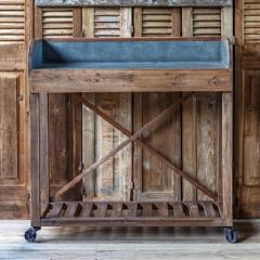 Rolling Farmhouse Workstation Cart