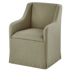 Rolling Linen Upholstered Dining Chair