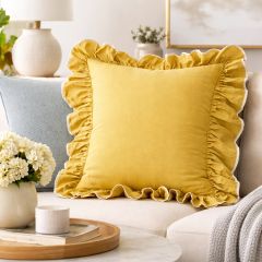 Romantic Cottage Ruffled Throw Pillow