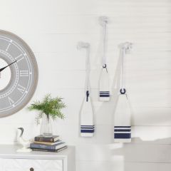 Rope Detailed Wooden Buoy Sculptures Set of 3