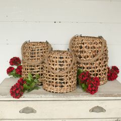 Rope Handled Basket Lantern