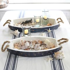 Rope Handled Boat Trays Set of 2