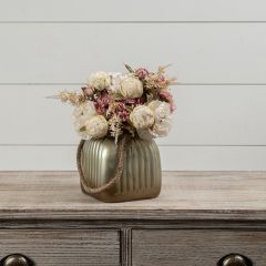 Rope Handled Glass Votive Vase