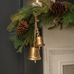 Rope Hanging Bronze Bells Set of 2