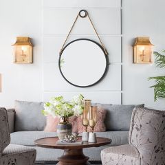 Rope Hanging Round Accent Mirror