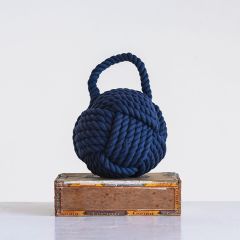 Rope Knot Door Stop Blue