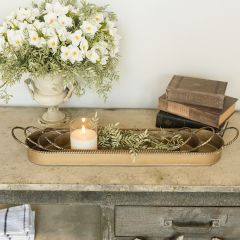 Rope Trim Gold Metal Trays Set of 3
