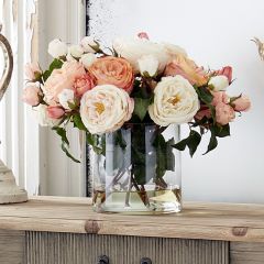 Rose Bouquet In Vase With Faux Water