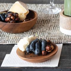 Round Acacia Wood Bowl Set of 4