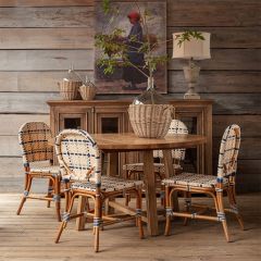 Round Back Plaid Dining Chair