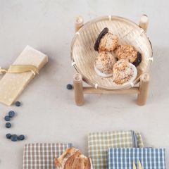 Round Bamboo Pedestal Tray With Stand