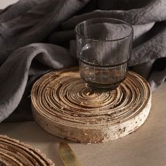 Round Birchwood Charger Plate 7.75 Inch Set of 2