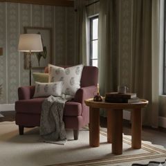 Round Black and Brown Side Table 24 Inch