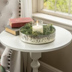 Round Burnished Glass Tray