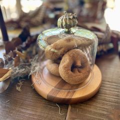 Round Cheese Board With Pumpkin Cloche 6.5 Inch