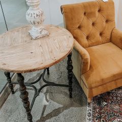 Round Farmhouse Accent Table