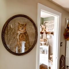 Round Frame Great Horned Owl Wall Print