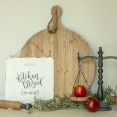 Round Handled Rustic Round Bread Board 26 Inch