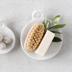 Round Marble Dish With Handle 7 Inch