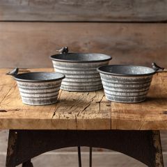 Round Metal Bird Planter Pot Set of 3