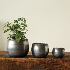 Round Metal Planter Set of 3