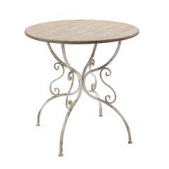 Round Metal Scrollwork Side Table