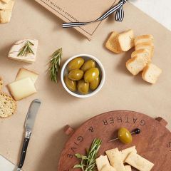 Round Pedestal Wood Charcuterie Board