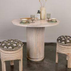 Round Ribbed Base Dining Table