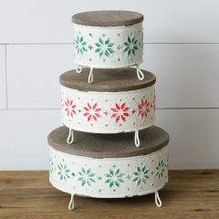 Round Stackable Seasonal Display Risers Set of 3