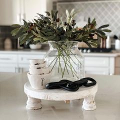 Round Wood Footed Riser