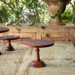 Round Wooden Cake Pedestal 7 Inch