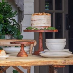 Round Wooden Cake Pedestal 9 Inch