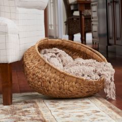 Round Woven Handled Farmhouse Basket